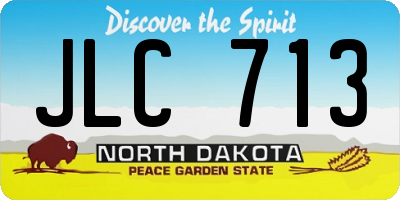 ND license plate JLC713