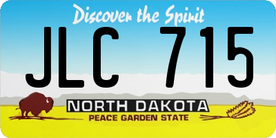 ND license plate JLC715