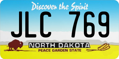 ND license plate JLC769