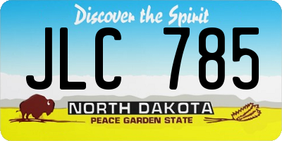 ND license plate JLC785