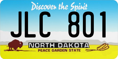 ND license plate JLC801