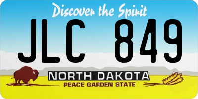 ND license plate JLC849