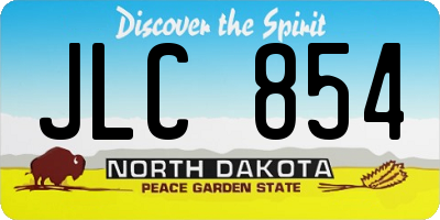 ND license plate JLC854