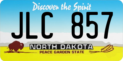 ND license plate JLC857