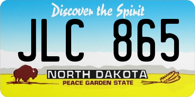 ND license plate JLC865