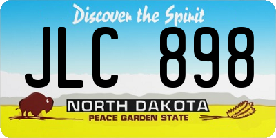 ND license plate JLC898