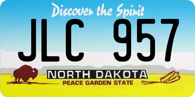 ND license plate JLC957