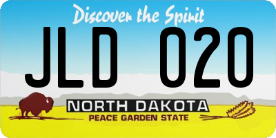 ND license plate JLD020