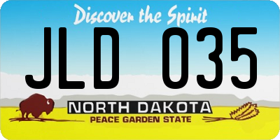 ND license plate JLD035