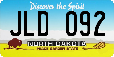 ND license plate JLD092