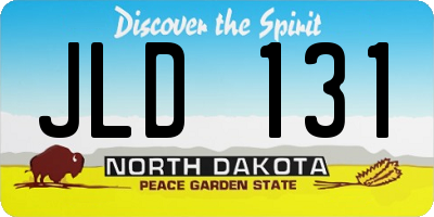 ND license plate JLD131