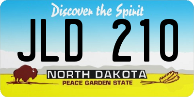 ND license plate JLD210