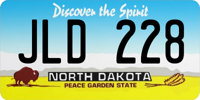 ND license plate JLD228