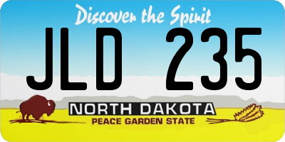 ND license plate JLD235