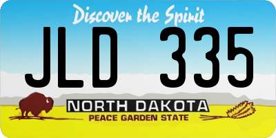 ND license plate JLD335