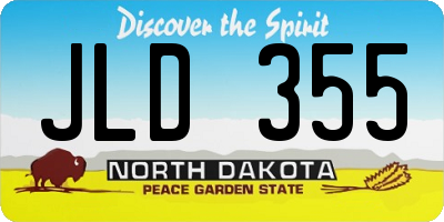 ND license plate JLD355