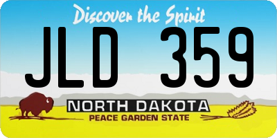 ND license plate JLD359