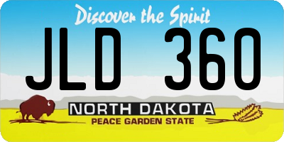 ND license plate JLD360