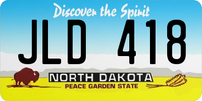 ND license plate JLD418