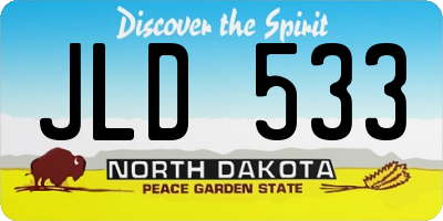 ND license plate JLD533