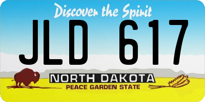 ND license plate JLD617