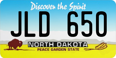 ND license plate JLD650