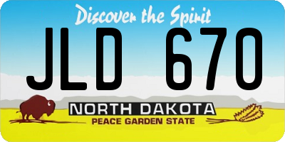 ND license plate JLD670