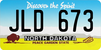 ND license plate JLD673
