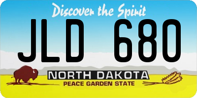 ND license plate JLD680