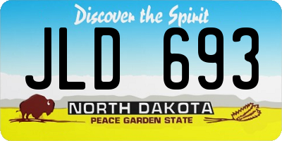ND license plate JLD693