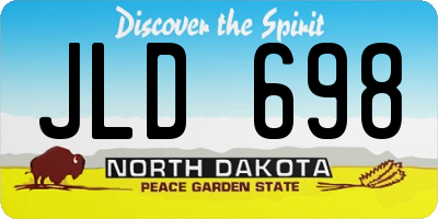 ND license plate JLD698