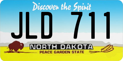 ND license plate JLD711