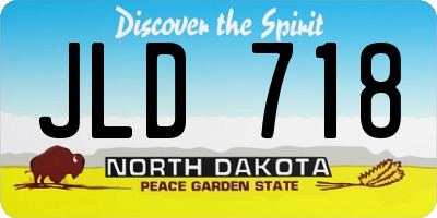 ND license plate JLD718