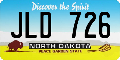 ND license plate JLD726