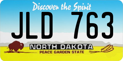 ND license plate JLD763
