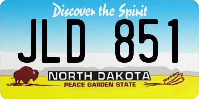 ND license plate JLD851