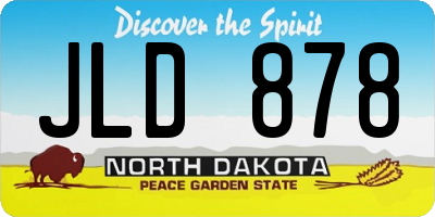 ND license plate JLD878