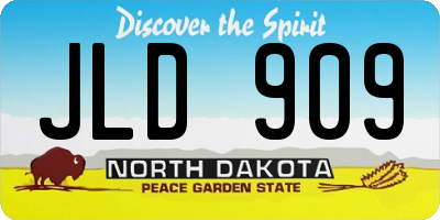 ND license plate JLD909