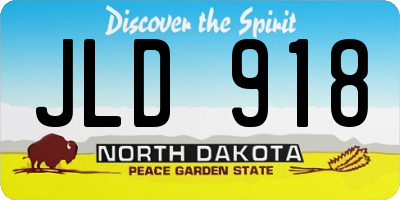 ND license plate JLD918
