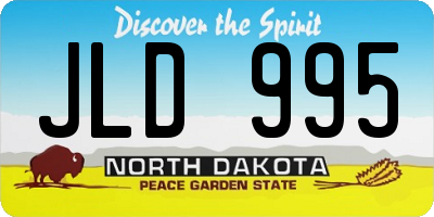 ND license plate JLD995