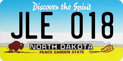 ND license plate JLE018