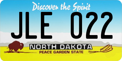 ND license plate JLE022