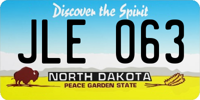 ND license plate JLE063