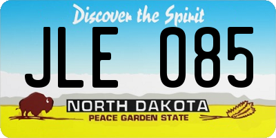 ND license plate JLE085