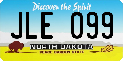 ND license plate JLE099