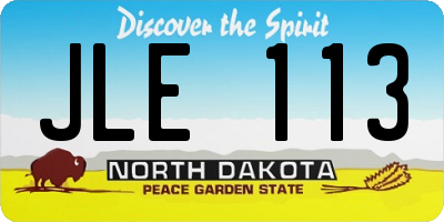 ND license plate JLE113
