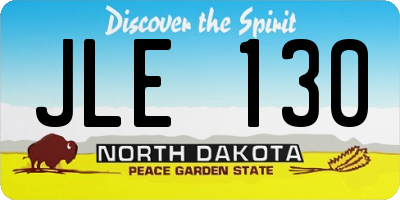 ND license plate JLE130