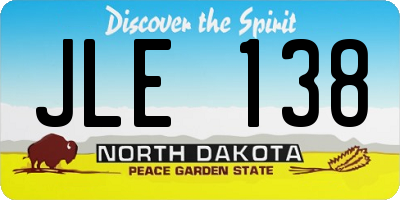 ND license plate JLE138