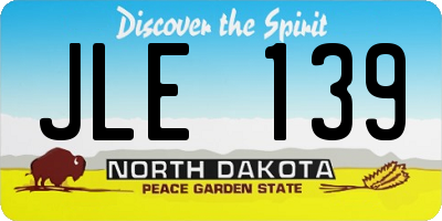 ND license plate JLE139