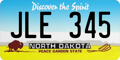 ND license plate JLE345